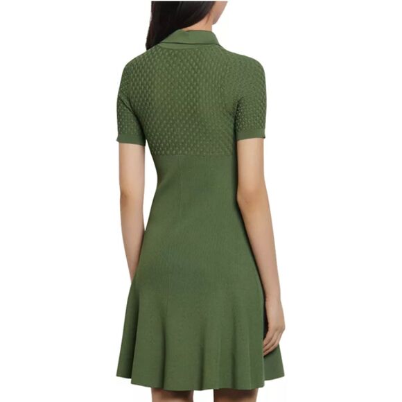 Sandro Olive Green Polo-Knit - Esmila Short Knit - Dress – Size FR 38 / US 6 - Picture 2 of 5